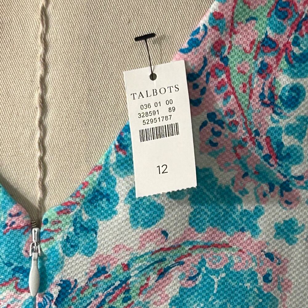 Talbots FRESCO PAISLEY SHEATH DRESS Size 12 NEW with Tags - Picture 7 of 13